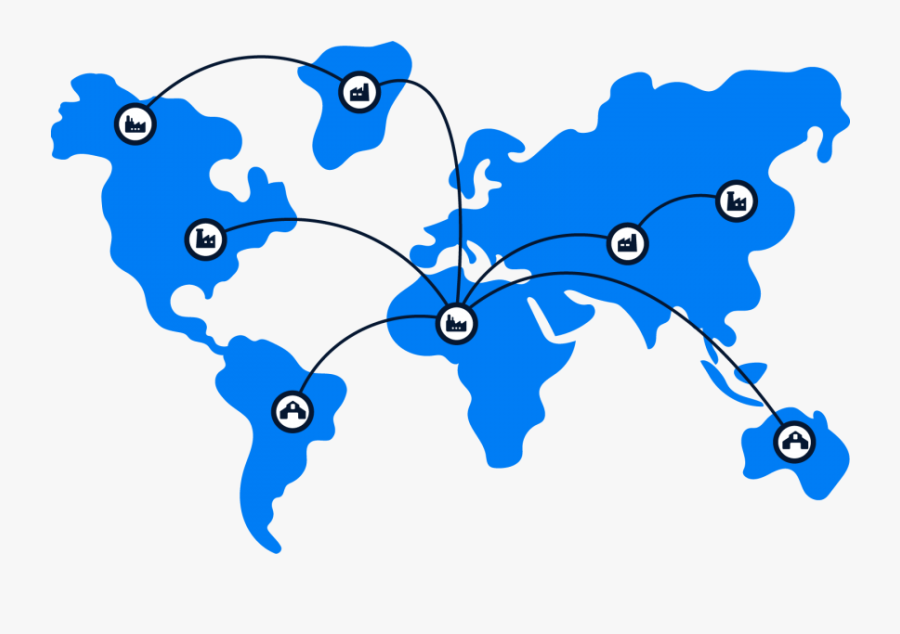 Retraced Supply Chain Mapping - World Map Png Black, Transparent Clipart