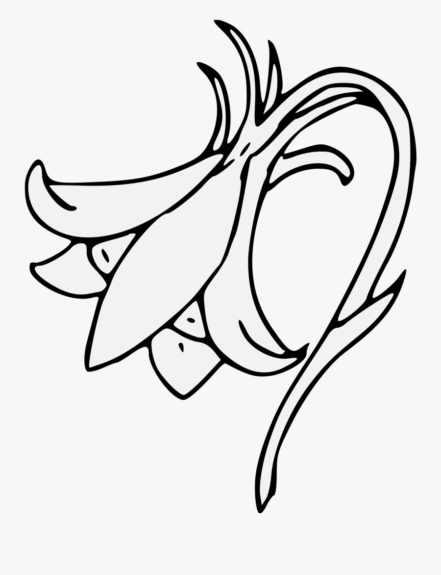 Columbine - Line Art, Transparent Clipart