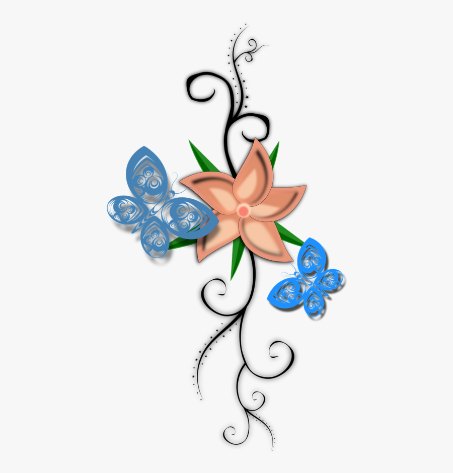 Butterflies Flores Flowers - Flores Mariposas Pixabay Png, Transparent Clipart