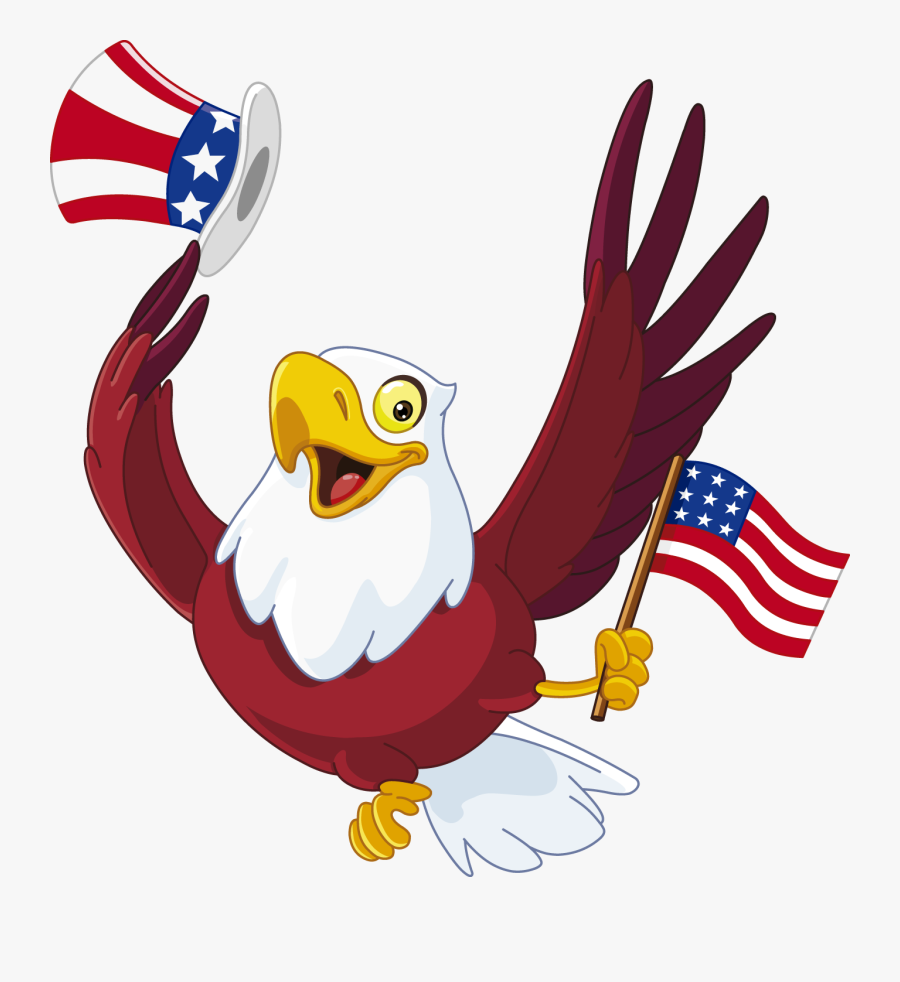 Eagle - Usa Flag Cartoon Eagle, Transparent Clipart