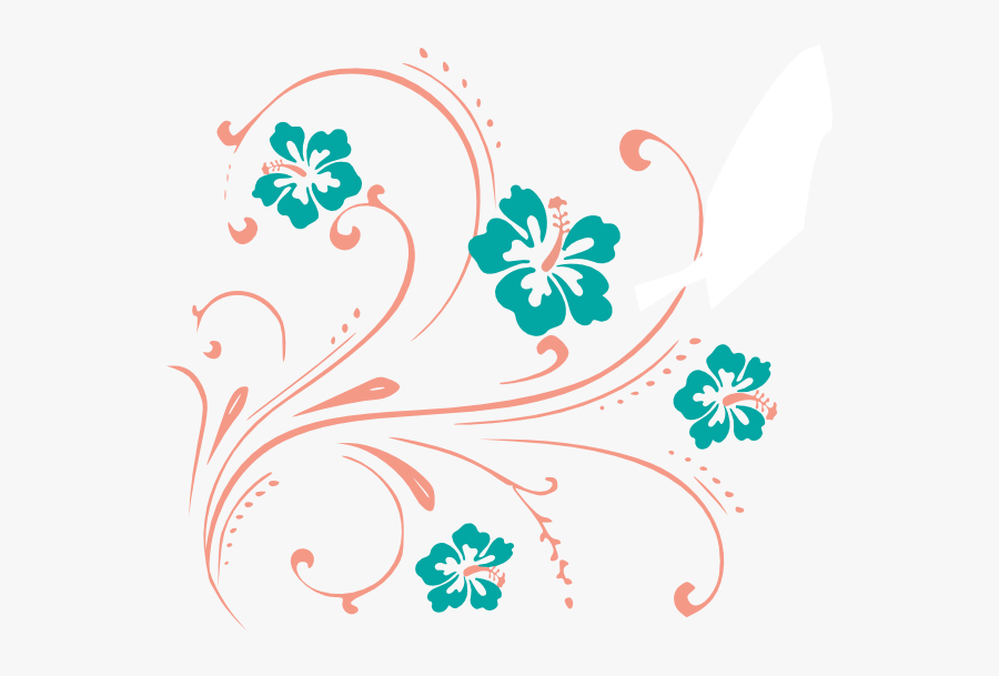 Floral Scroll Png - Hibiscus Clip Art, Transparent Clipart