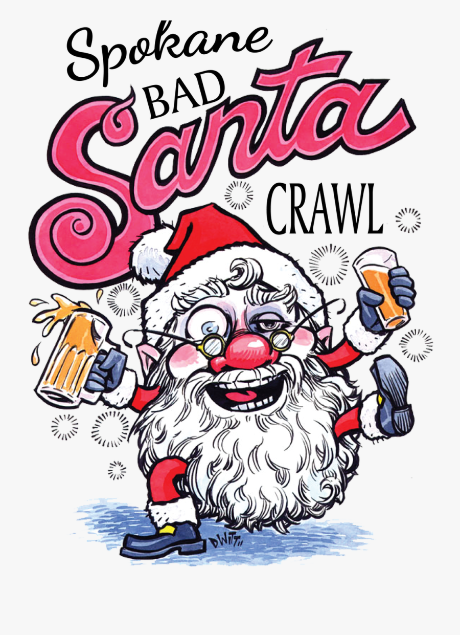 Santa Pub Crawl Logo, Transparent Clipart