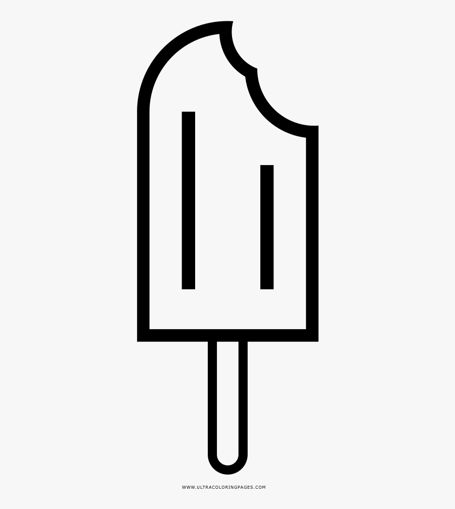 Ice Cream Bar Coloring Page - Sign, Transparent Clipart