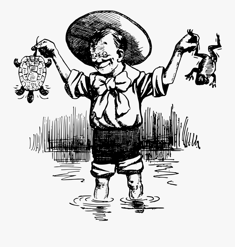 Boys Clipart Frog - Komische Zwart Wit Tekeningen, Transparent Clipart