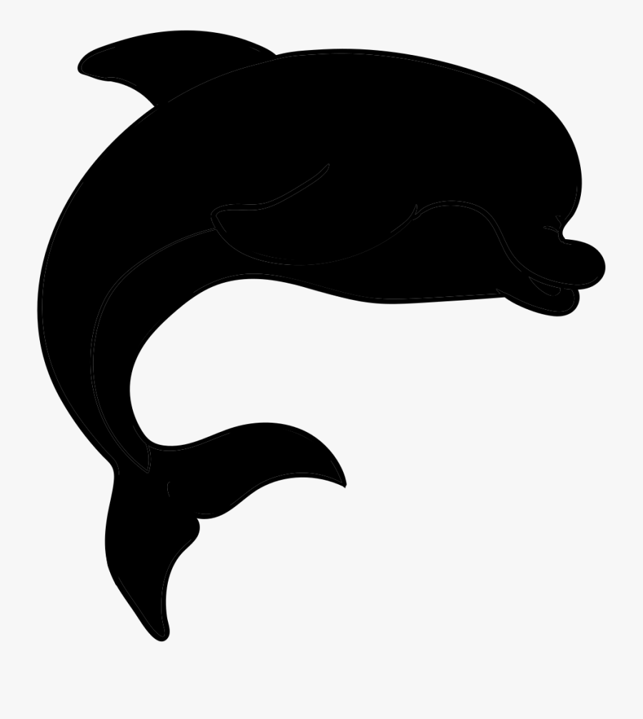 Dolphin Black & White - Silueta Delfin Png, Transparent Clipart
