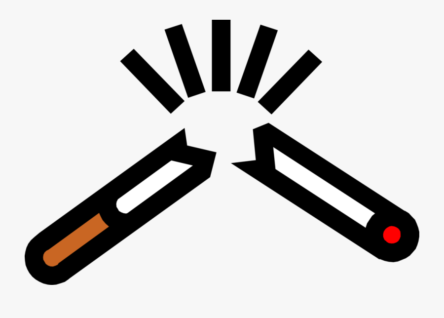 Vector Illustration Of Smoker"s Cigarette Breaking, Transparent Clipart