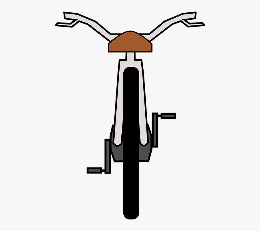 Bike, Wheel, Pedals, Saddle, Handlebars, Back, Drawing - Bike From The Back Drawing, Transparent Clipart