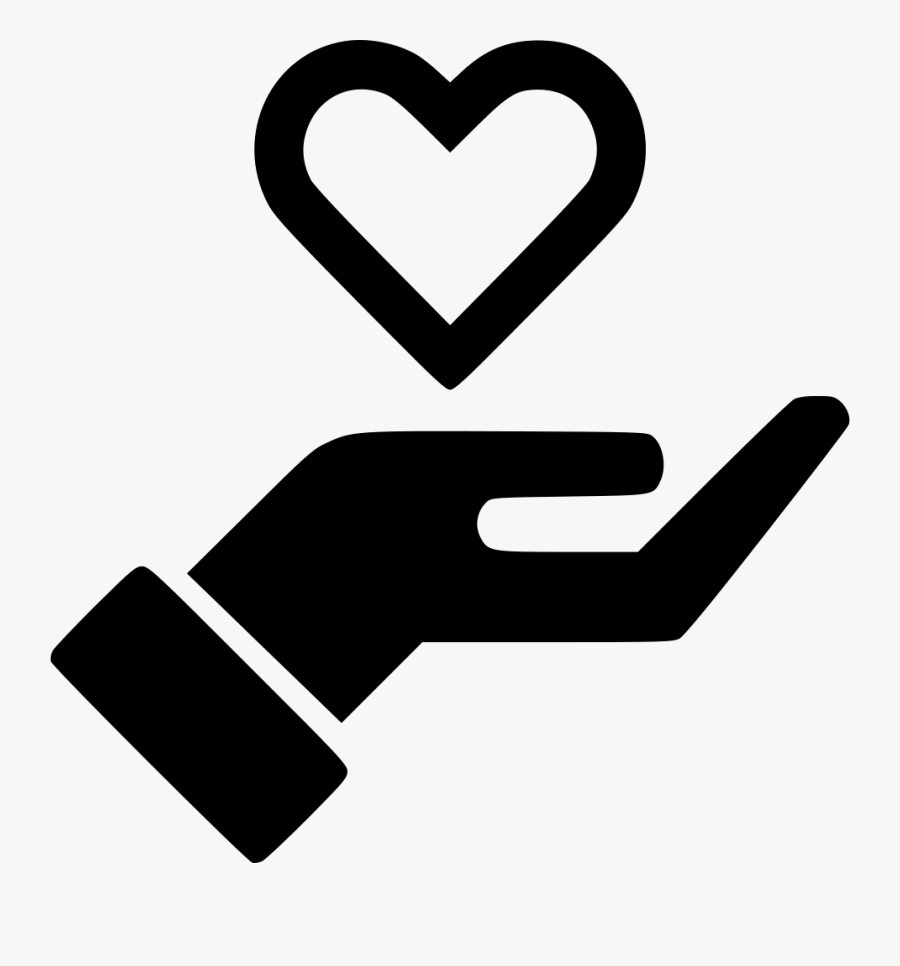 Hand Streched Heart Outline - Heart On Hand Icon, Transparent Clipart