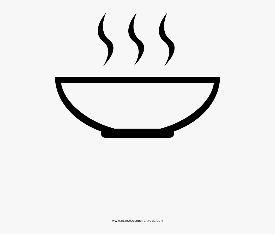 Soup Bowl Coloring Page, Transparent Clipart