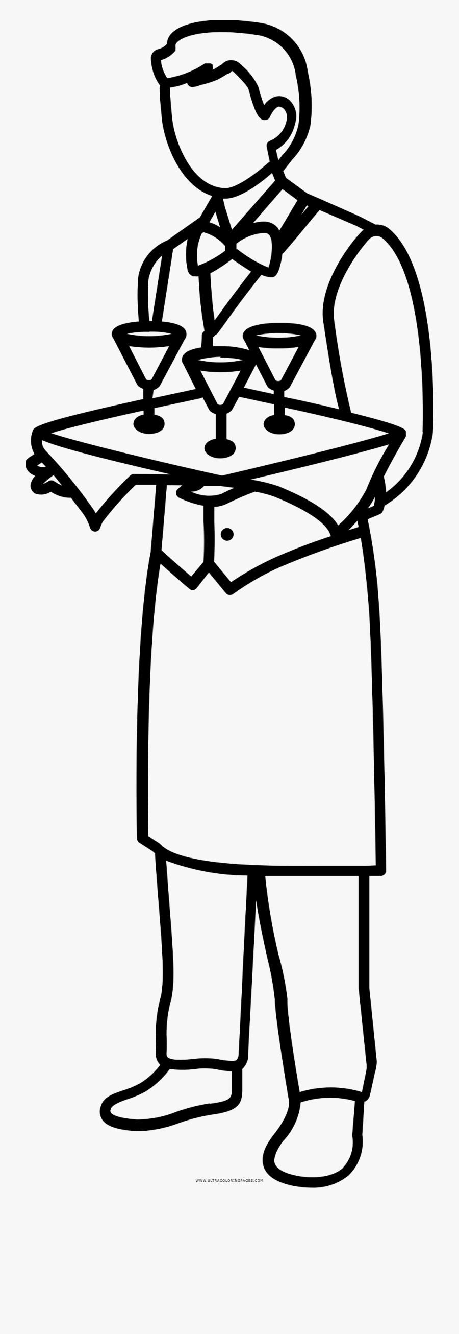 Butler Coloring Page, Transparent Clipart