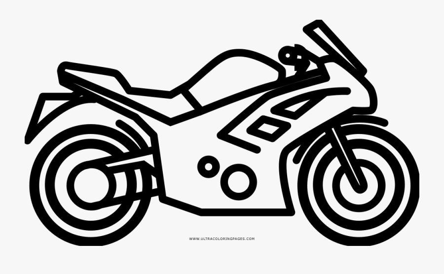 Motorcycle Coloring Page - Motocicleta Dibujo Para Colorear, Transparent Clipart
