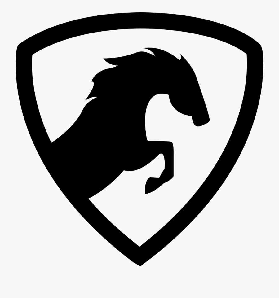 Jumping Horse In A Shield - Horse On A Shield, Transparent Clipart