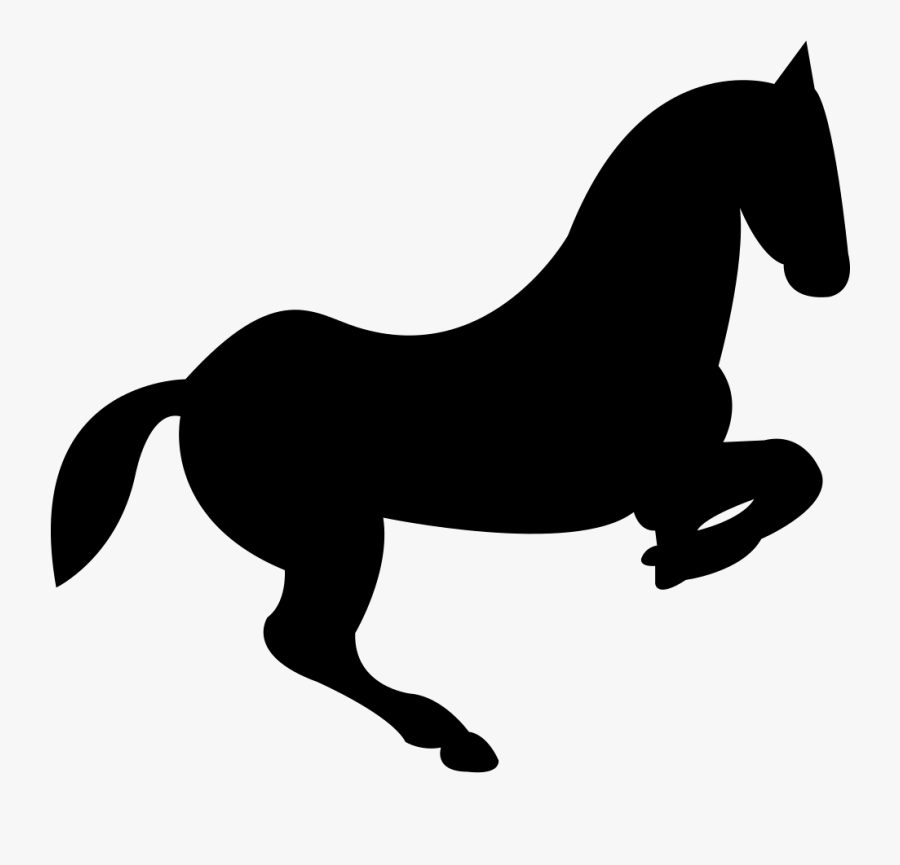 Jumping Horse With Foot Bend - Horseriding Clipart Black And White Png, Transparent Clipart