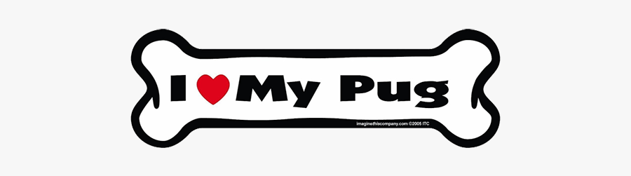 Pug Bone Magnet - Calligraphy, Transparent Clipart