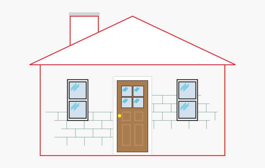 Contorno De Una Casa A Color, Transparent Clipart