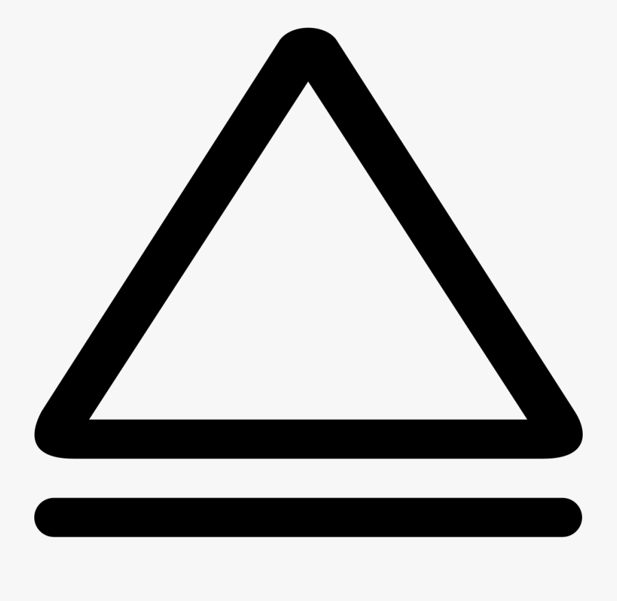 Triangle Equilateral Outline Shape On Horizontal Line - Triangle With Line Under, Transparent Clipart
