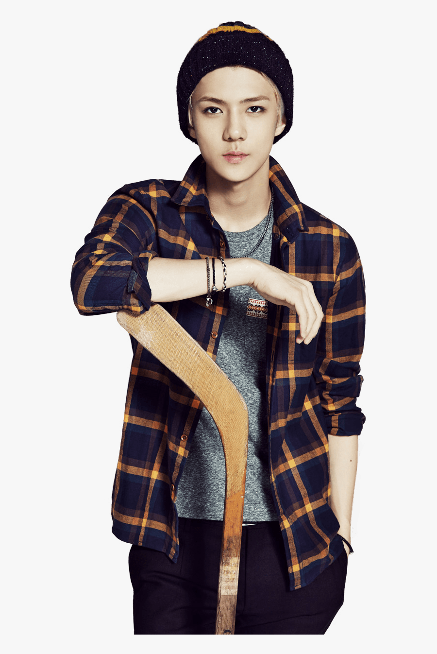 Exo Sehun Holding Hockey Stick Clip Arts - 183 Cm And 165 Cm, Transparent Clipart