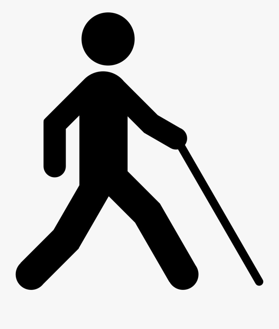 Fi Blind - Walking With Cane Clipart, Transparent Clipart