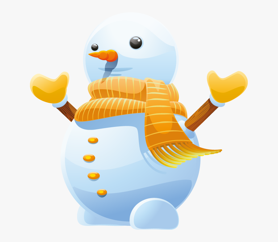 3d Cute Snowman Vector Art Png - Snowman Orange Png, Transparent Clipart