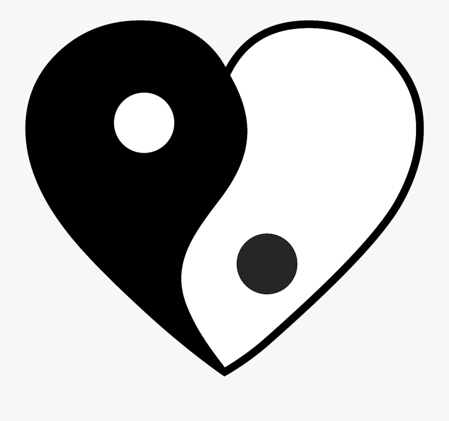 - Heart Yinyang - - Yin Yang Heart Vector , Free Transparent Clipart