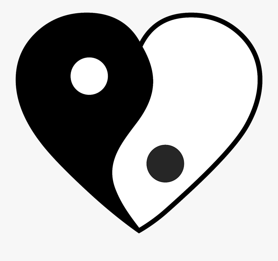 - Heart Yinyang - - Yin Yang Heart Vector, Transparent Clipart