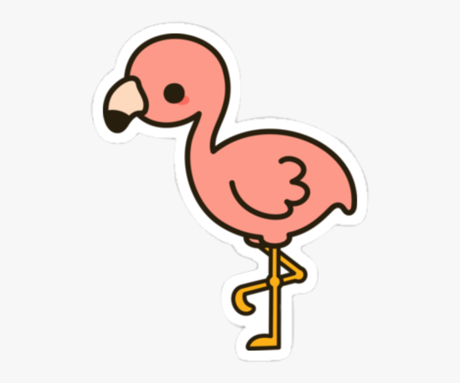#flamenco #rosado #cute #sticker #beautiful - Cute Flamingo Drawings Easy, Transparent Clipart