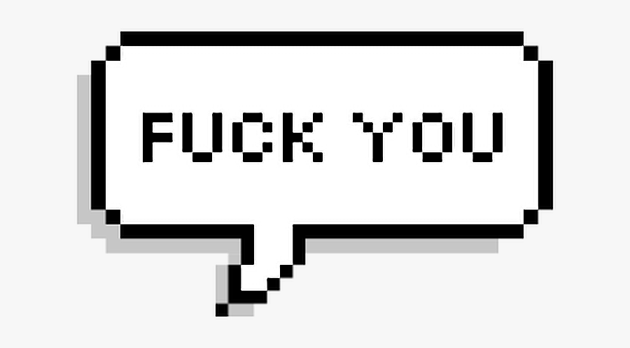 #fuckyou #fuck #you #overlay #text #speech #icon #pixel - 8 Bit Speech Bubble, Transparent Clipart