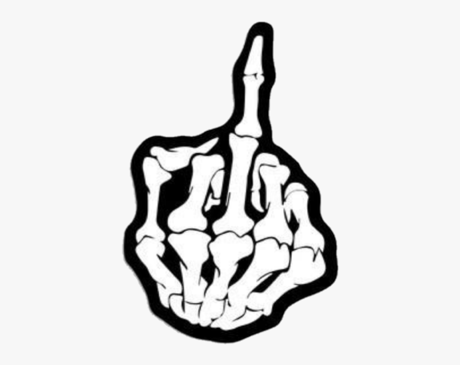 #fuckyou #flipoff #skeleton #finger #bones #freetoedit - Middle Finger Drawing Easy, Transparent Clipart