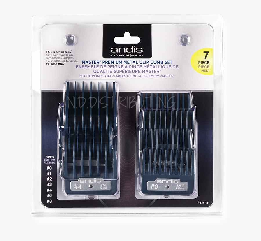 Andis Premium Metal Guards, Transparent Clipart