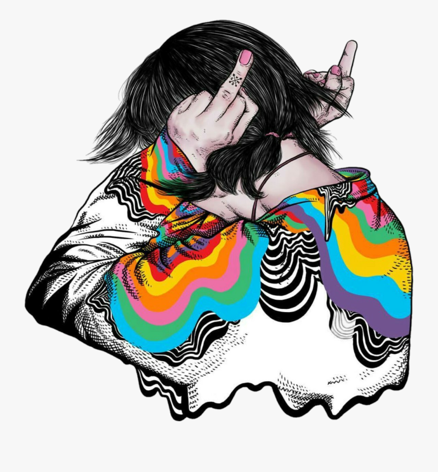 #art #color #fuck You #blackandwhite - Fuck You Drawing With Color, Transparent Clipart