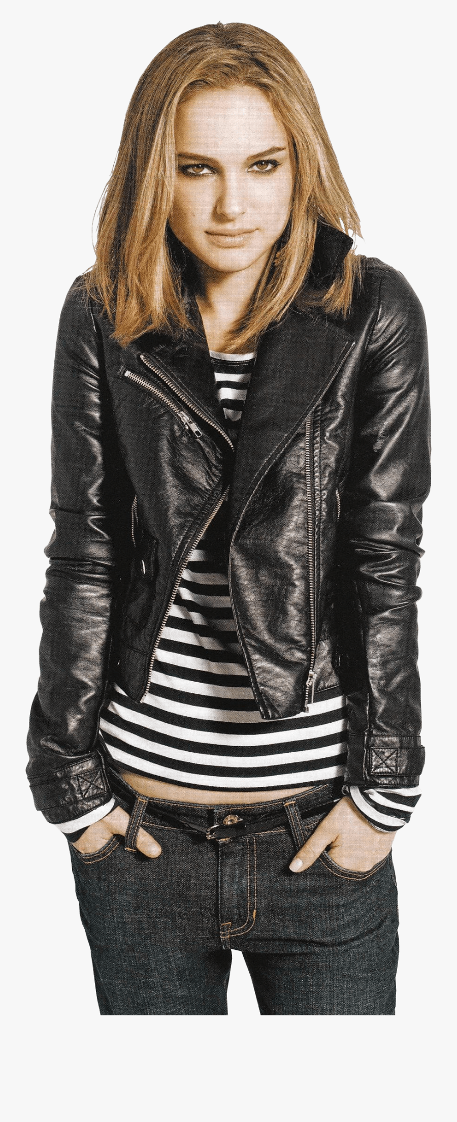Natalie Portman Leather And Jeans Clip Arts - Natalie Portman, Transparent Clipart