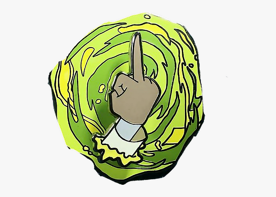 #fuck You #finger #rick And Morty #rickandmorty - Rick And Morty Pickle Rick Pin, Transparent Clipart