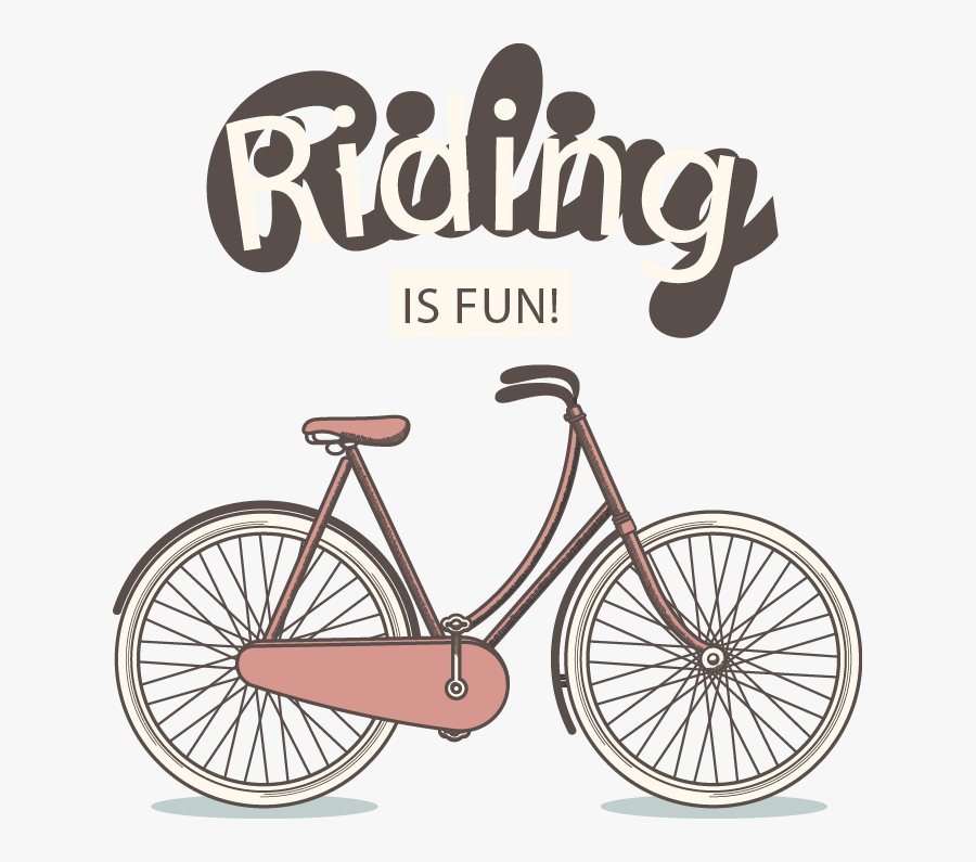 Hand Drawn Vintage Bicycle Monogram Png Download - Bicycle Wheel, Transparent Clipart