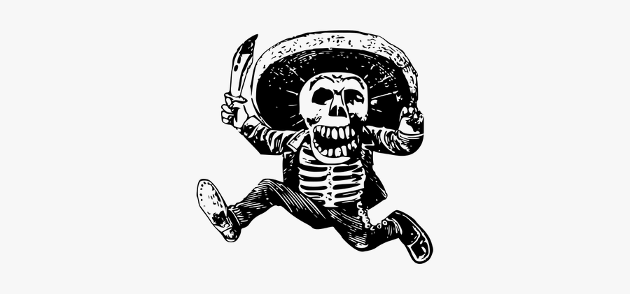 Skeleton Wearing A Sombrero - Jose Guadalupe Posada Png, Transparent Clipart