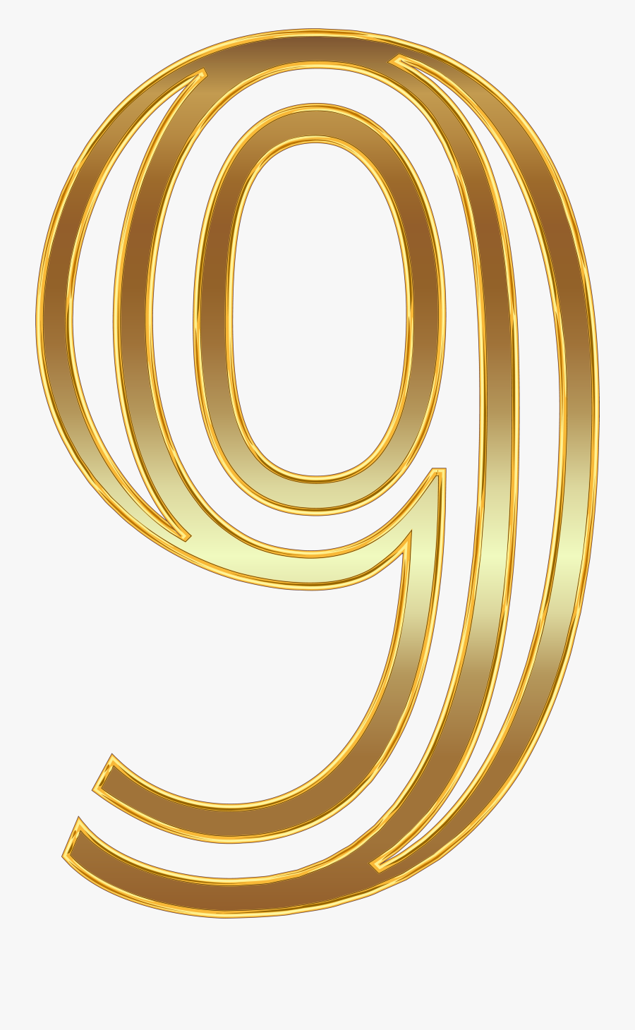 Number Gold Png Clip - Gold Number 9 Transparent, Transparent Clipart