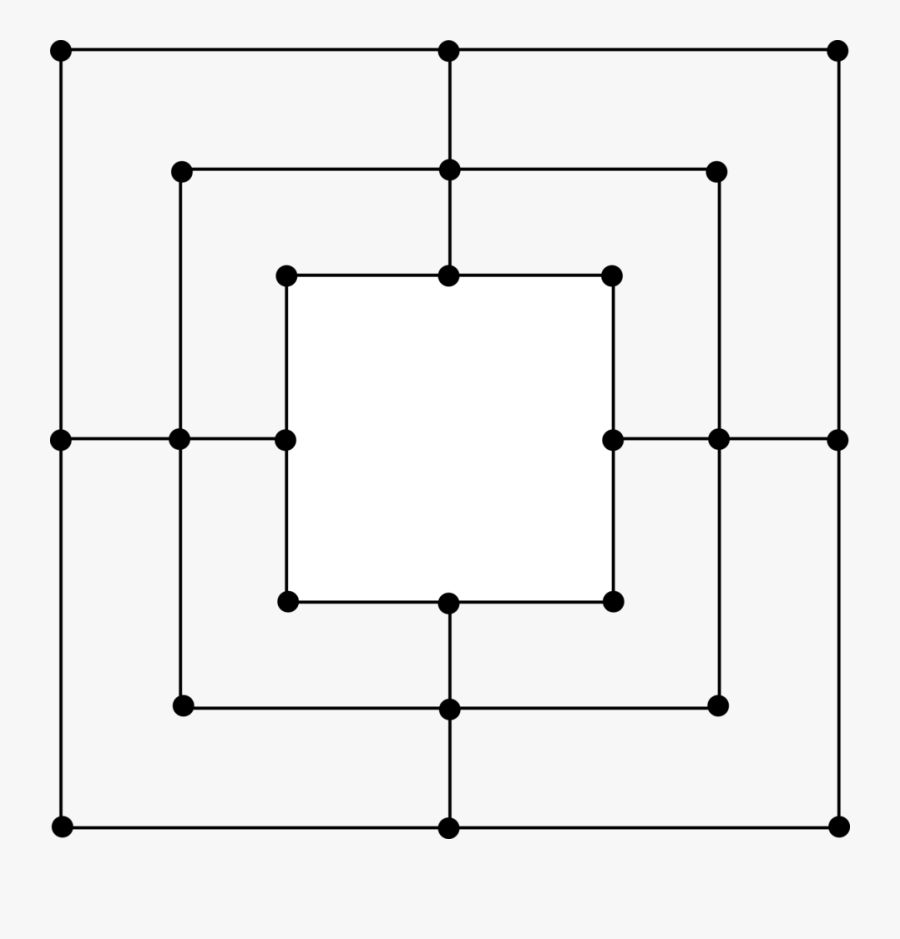 Nine Men Morris Board, Transparent Clipart