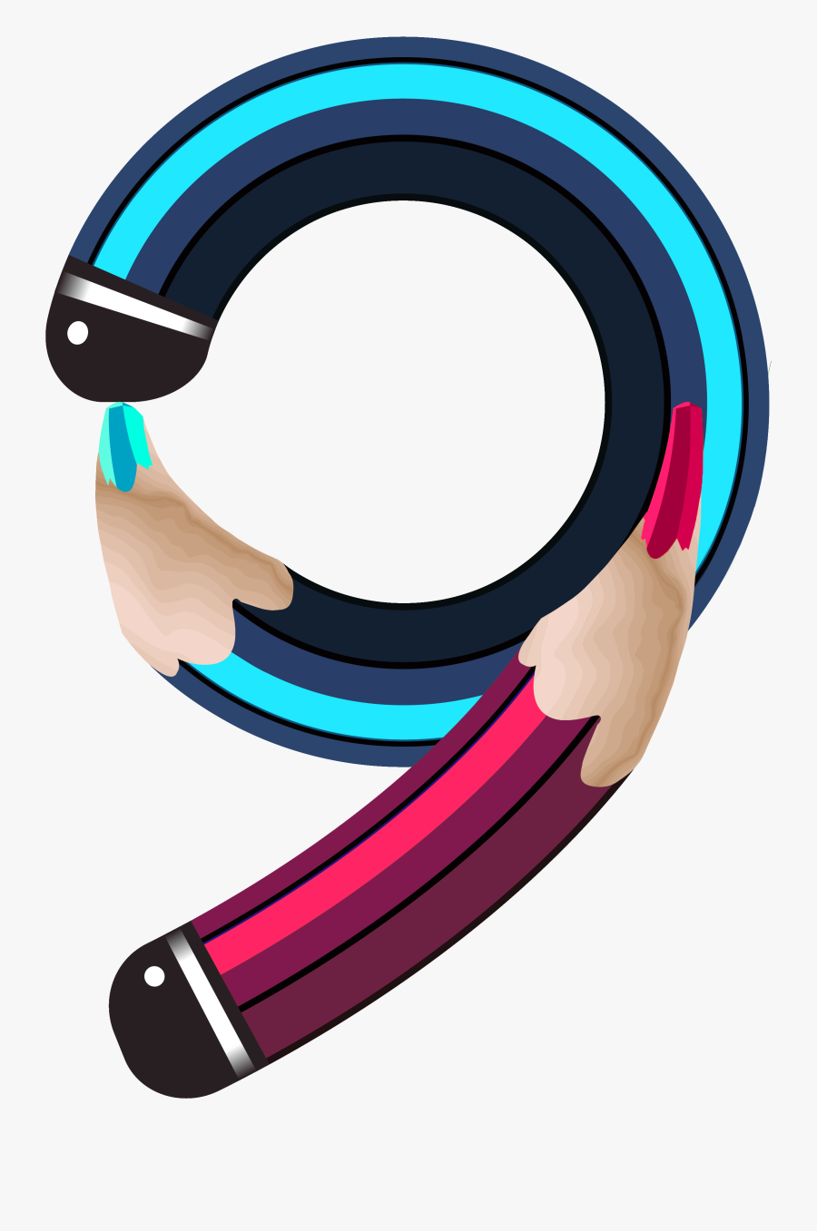 Pencil Number Nine Png Clipart Image - Decorative Cute Number Png, Transparent Clipart