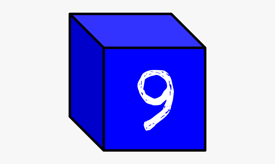 Number Block, Nine, 9, Blue, Transparent Clipart