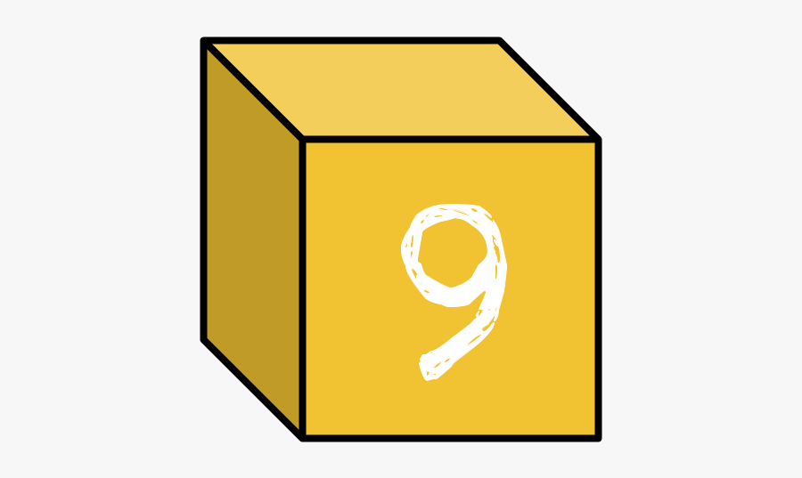 Number Block, Nine, 9, Yellow - Cube Moscow, Transparent Clipart