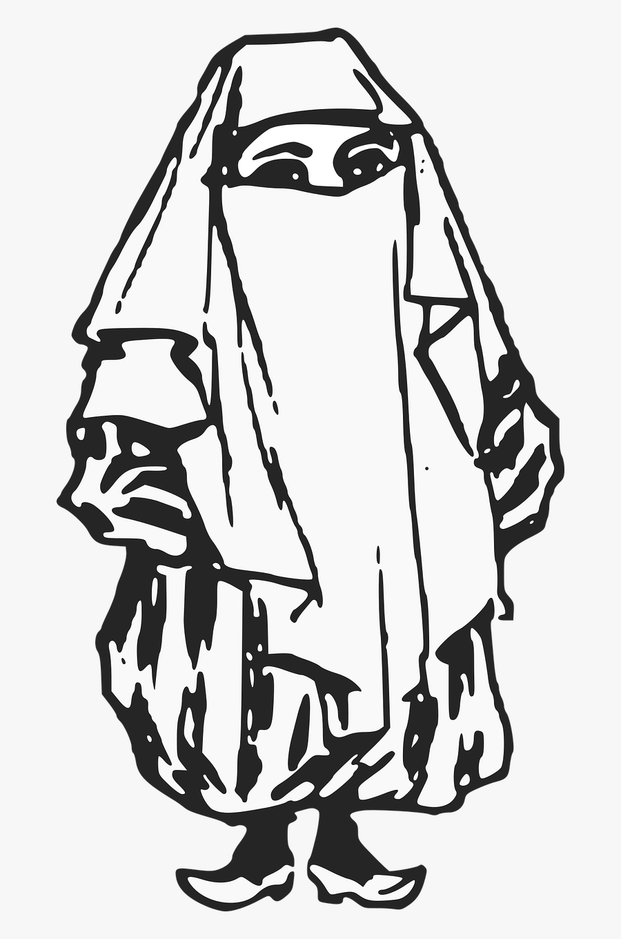 Ethnic Veil Woman Free Picture - Veil Clip Art Black White, Transparent Clipart