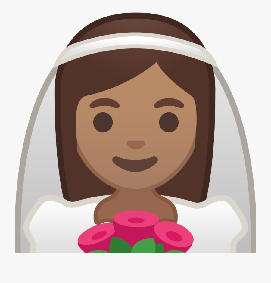 Bride With Veil Medium Skin Tone Icon - Bride Emoji To Background