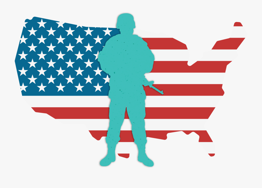 Veteran Graphic - Usa Flag Black And White Icon, Transparent Clipart