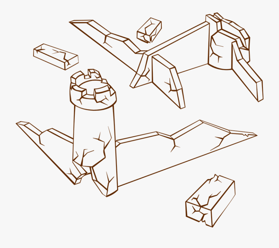 Broken, Wall, Town Wall, Surrounding Wall, Destroyed - Ruins Clip Art, Transparent Clipart