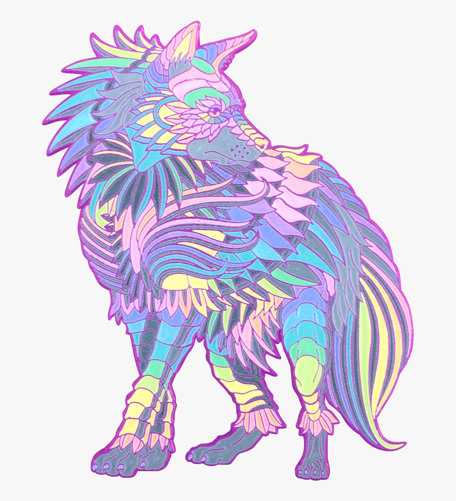 Rainbow Pastel Hyena, Transparent Clipart