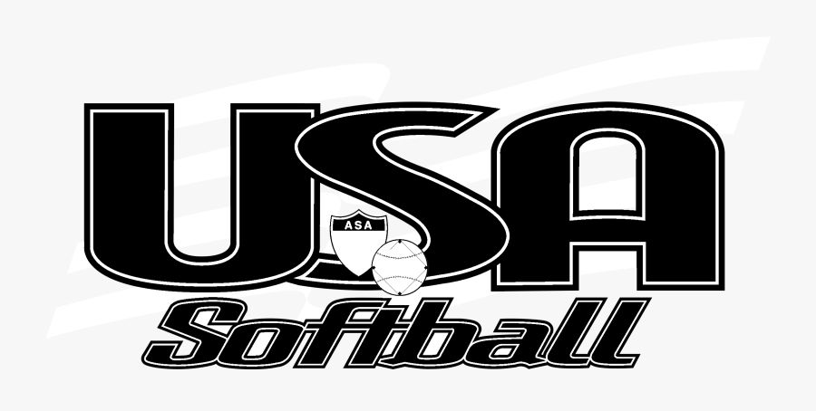 Usa Softball Logo Black And White - Graphic Design, Transparent Clipart