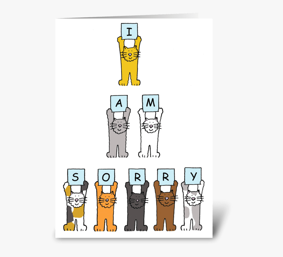 Cats I Am Sorry I Forgot Your Birthday - Get Well Soon Cat Comic, Transparent Clipart