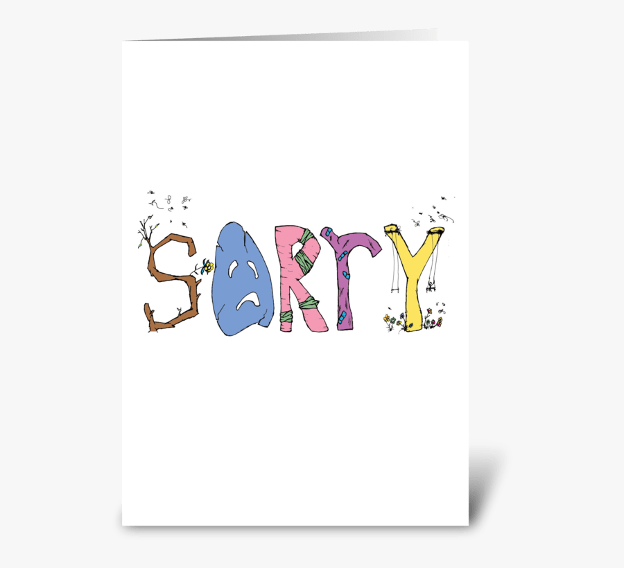 Sorry Greeting Card - Illustration, Transparent Clipart
