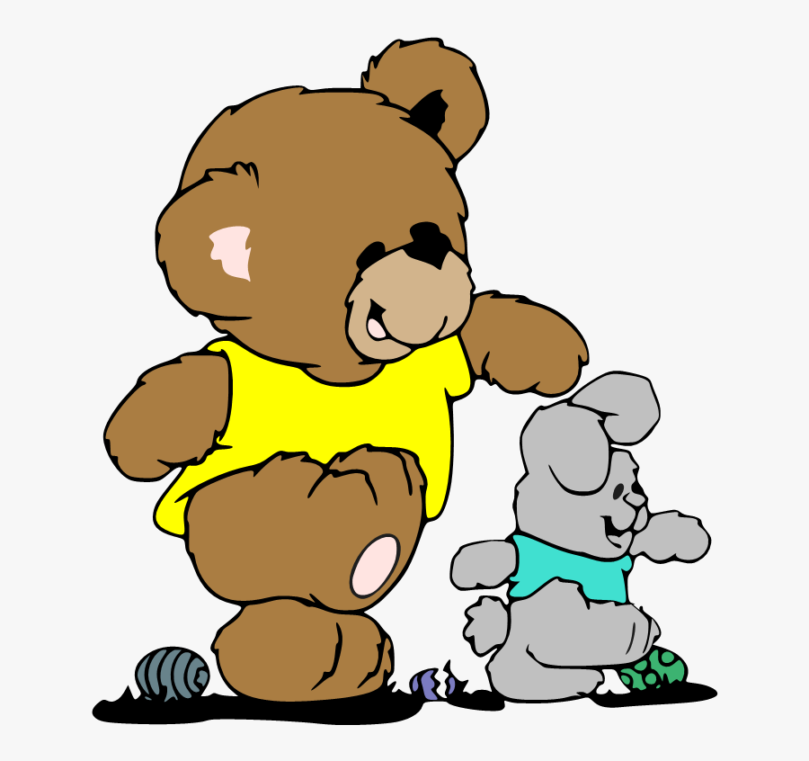 Bear And Bunny - Cartoon, Transparent Clipart