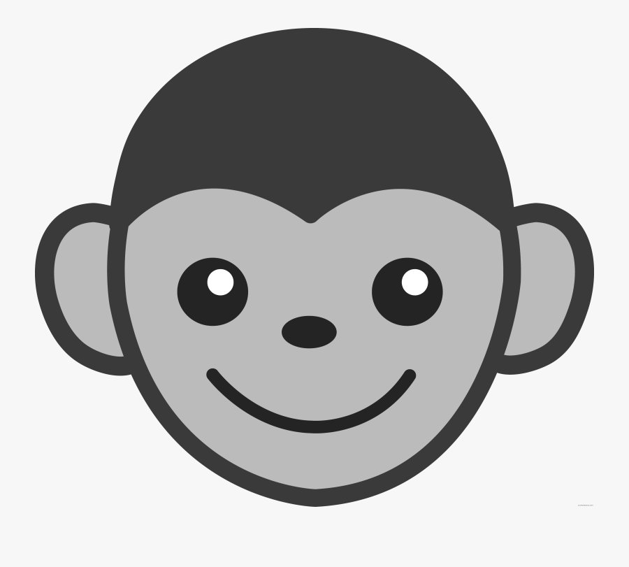 Monkey Face Animal Free Black White Clipart Images - Monkey Clipart Png, Transparent Clipart