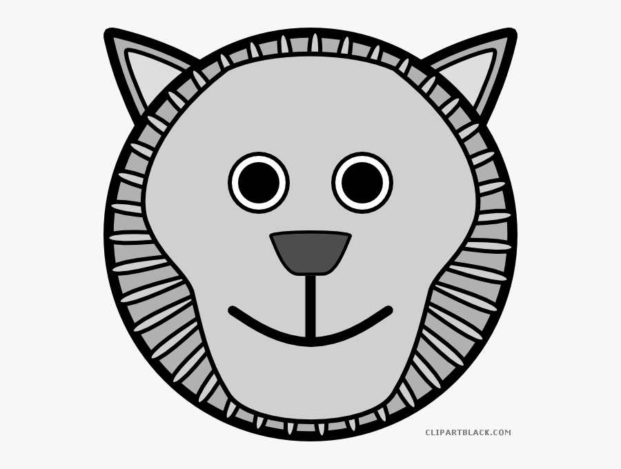 Lion Clipartblack Com Animal - Cat Faces Clipart Black And White, Transparent Clipart